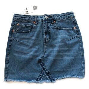 Zaful High Waisted Cut Off Denim Skirt NWT